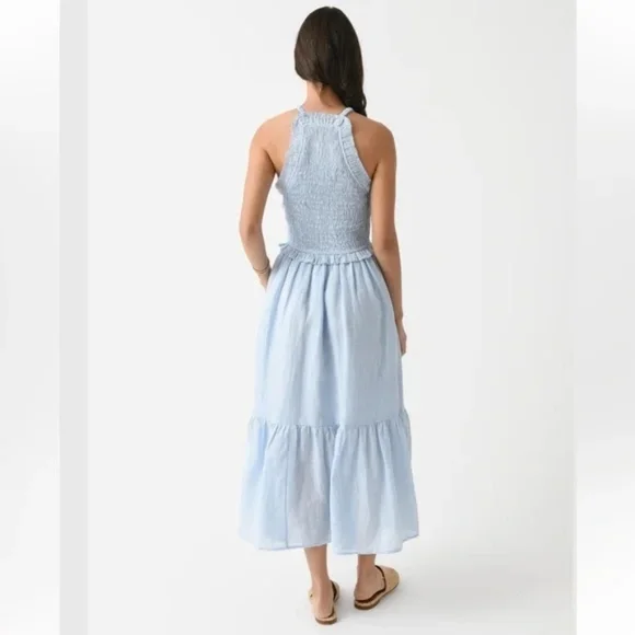 Sea New York Smocked Cole Maxi Dress RAMIE Coastal Quiet Luxury M - Picture 2 of 9